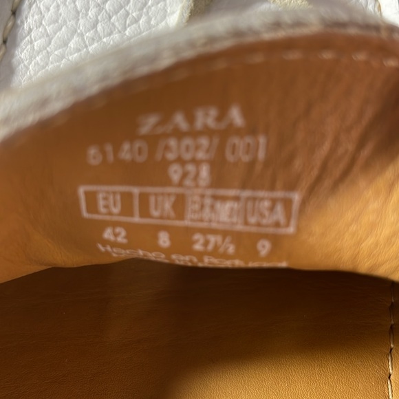 Zara men white boat shoes leather size 9 made in Portugal - Picture 10 of 17